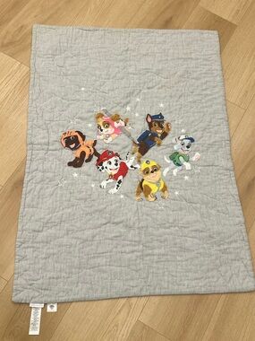 Pottery Barn Kids Gray Paw Patrol Quilted Baby Blanket